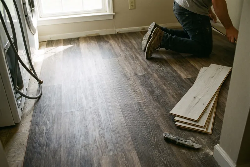 luxury vinyl plank and laminate installation (sample photo)