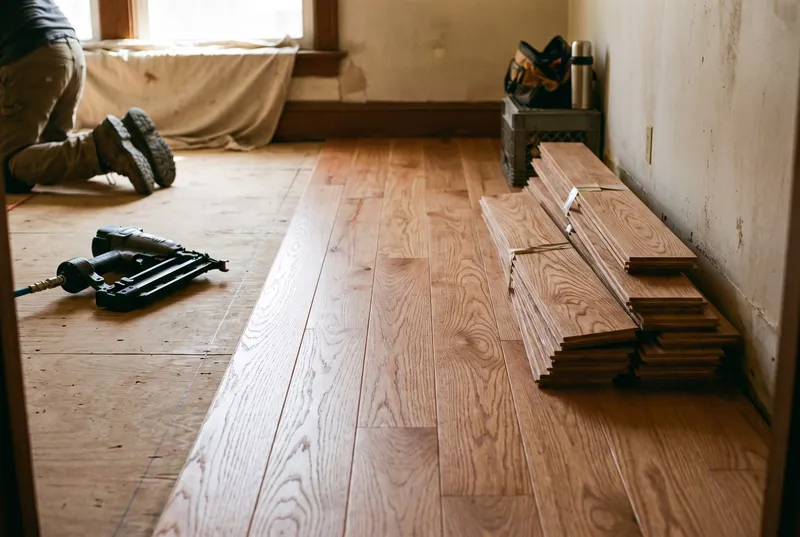 solid hardwood floor installation (sample photo)