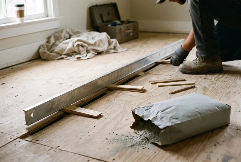 floor leveling and subfloor repair (sample photo)